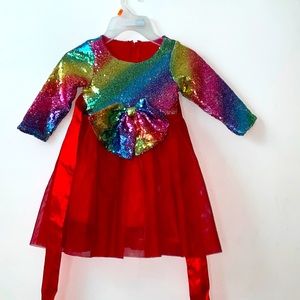 Girls Rainbow Sequin Dress